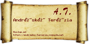 Andráskó Terézia névjegykártya